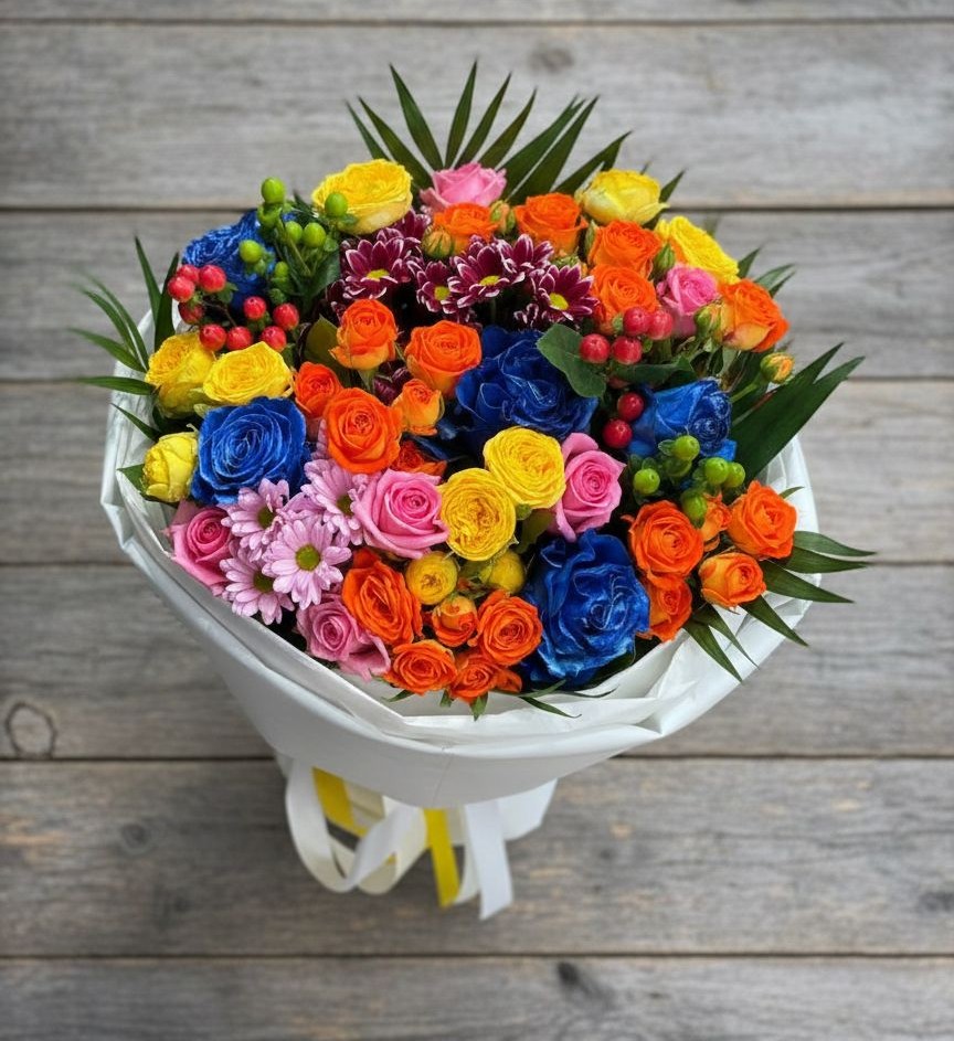 Букет цветов из: Розы и Хризантемы в Октябрьский Тульская область