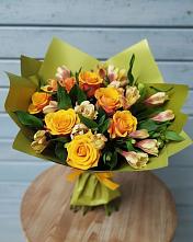 Букет цветов из:  Альстромерии и Розы #REPLACE_PRED# Октябрьский Тульская область