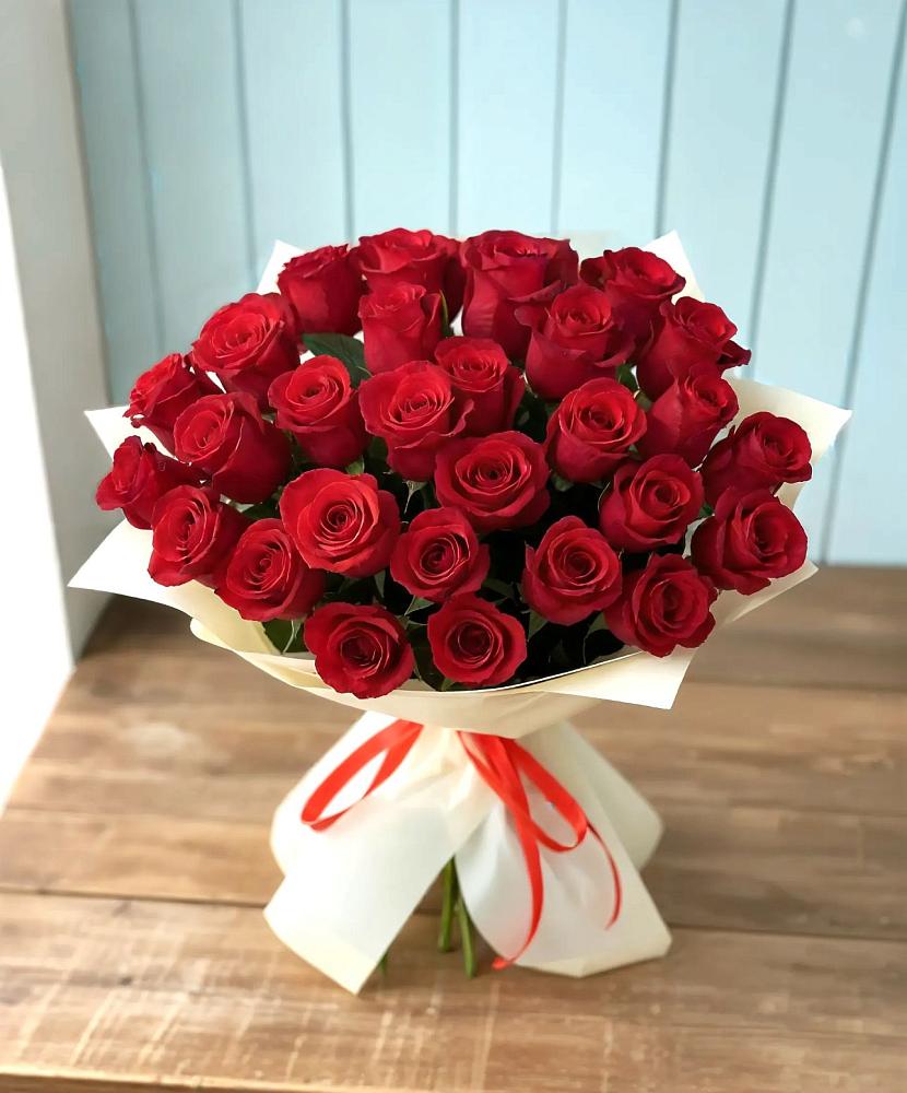 Букет 29 Красных роз в Октябрьский Тульская область