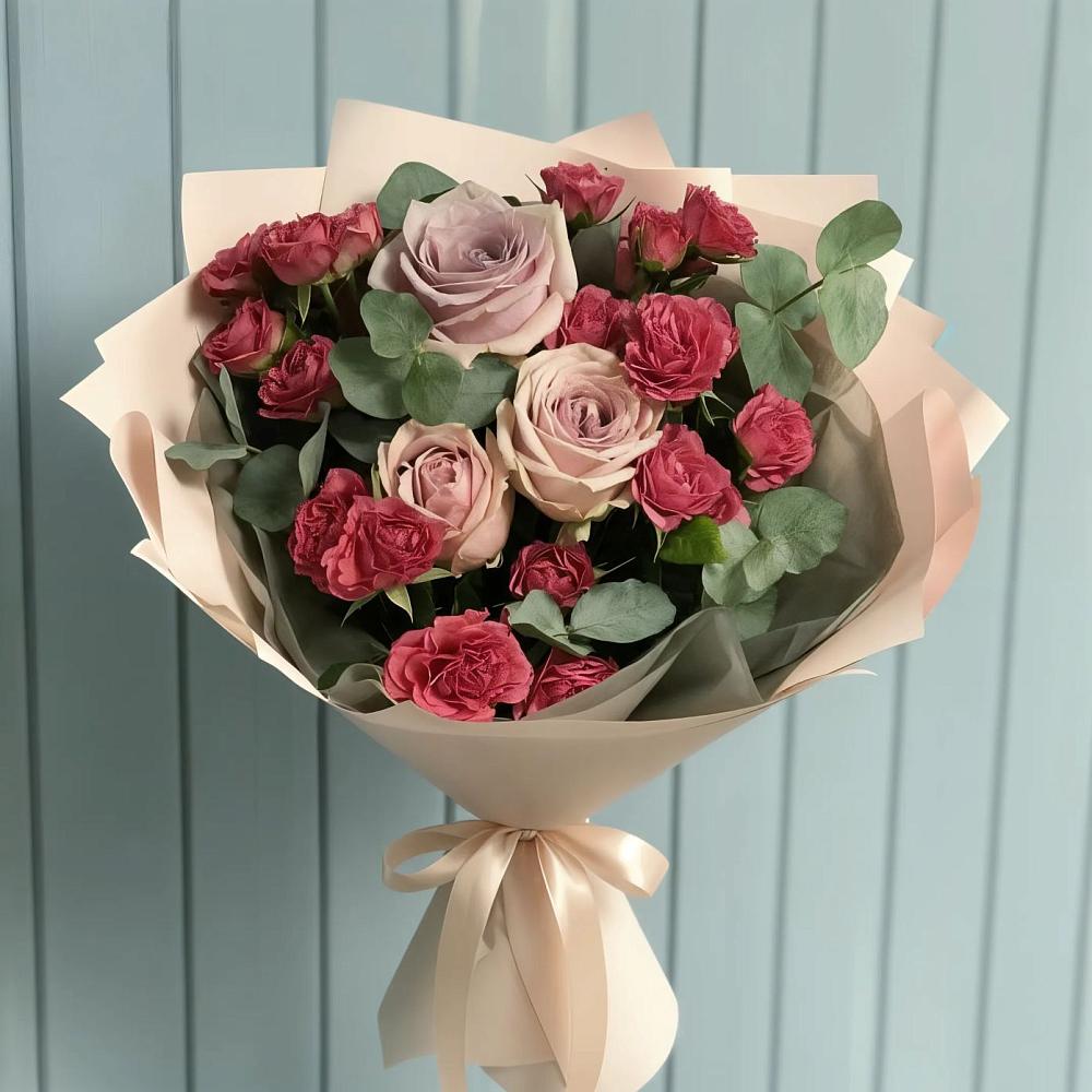 Букет цветов из: Гвоздики и Розы в Октябрьский Тульская область