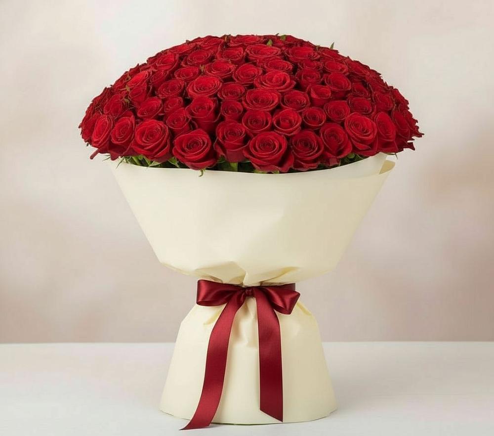 Букет 101 Красная роза Милано в Октябрьский Тульская область