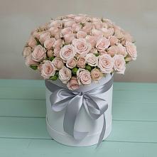 Цветочная композиция из Розы в шляпной коробке #REPLACE_PRED# Октябрьский Тульская область