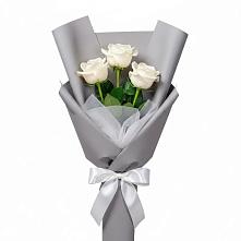 Букет 3 белые розы #REPLACE_PRED# Октябрьский Тульская область