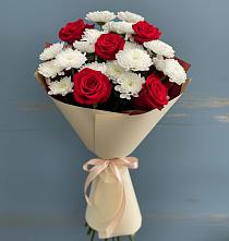Букет цветов из:  Розы и Хризантемы в Октябрьский Тульская область