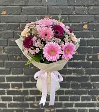 Букет цветов из:  Герберы и Хризантемы в Октябрьский Тульская область
