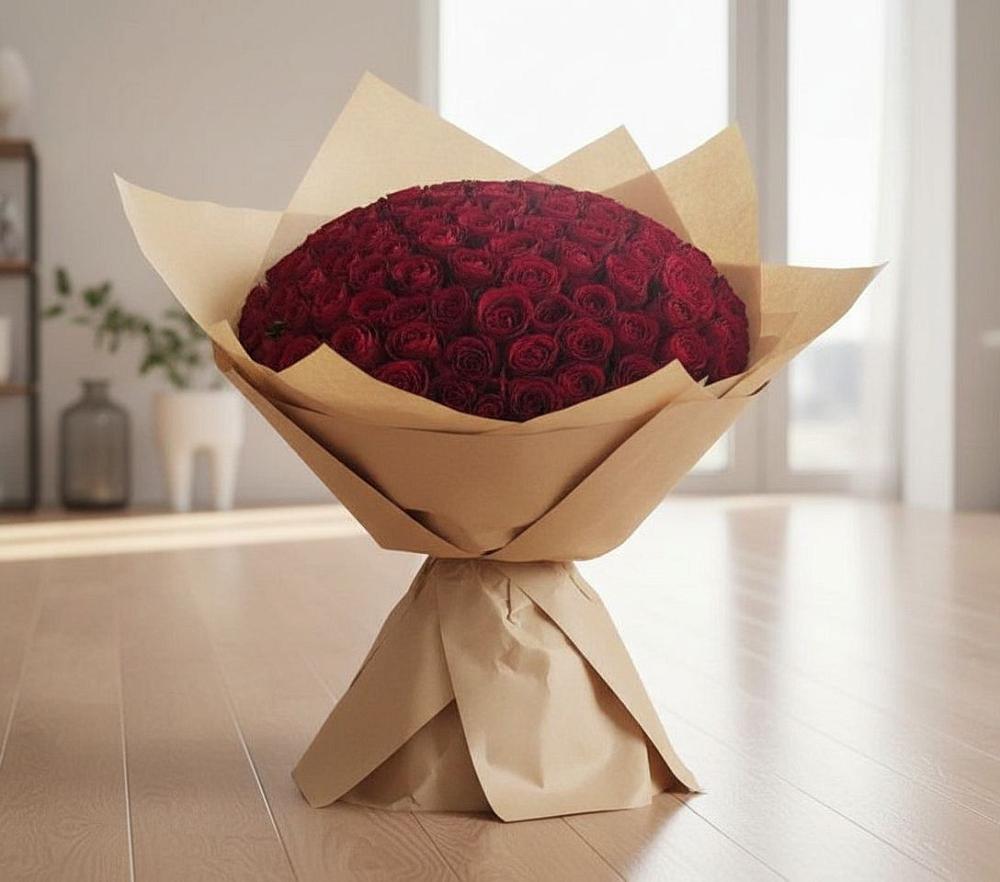 Букет 101 Красная роза в Октябрьский Тульская область