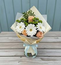 Букет цветов из:  Герберы, Розы и Хризантемы #REPLACE_PRED# Октябрьский Тульская область