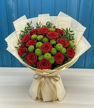 Букет цветов из:  Розы и Хризантемы в Октябрьский Тульская область