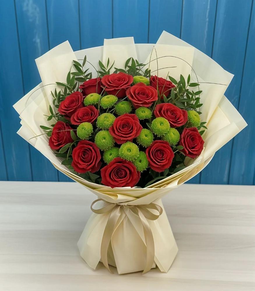 Букет цветов из: Розы и Хризантемы в Октябрьский Тульская область